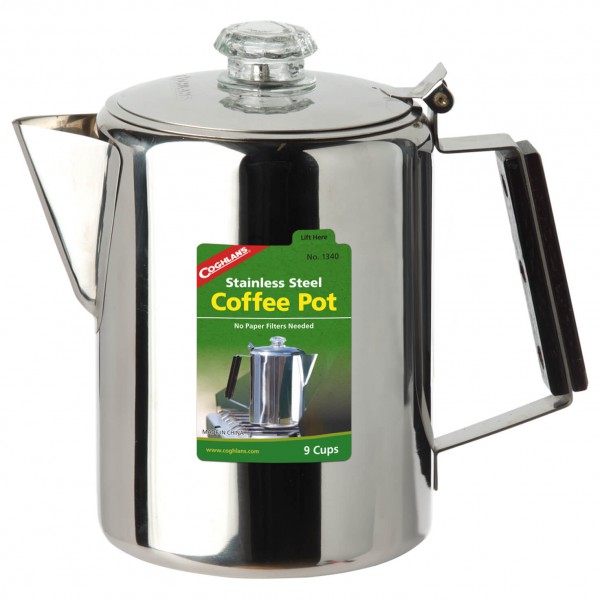 Coghlans - Edelstahlkanne Coffee Pot - Topf Gr 12 Tassen;9 Tassen grau von Coghlans