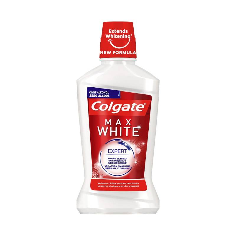 Max White Expert Mundspülung, Sofort Sichtbar Weissere Zähne Damen  500 ml von Colgate