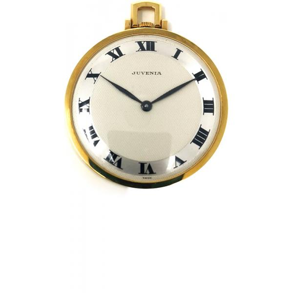 Retro Taschenuhr Handaufzug, Juvenia 18K Gold ca. 1960 von _Sammleruhren