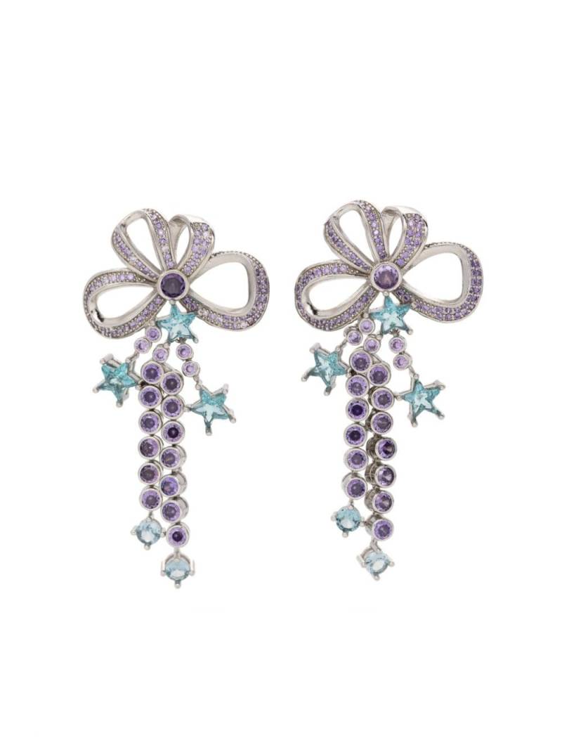 Collina Strada AMETHYST BOW JANGLE EARRINGS - Silver von Collina Strada