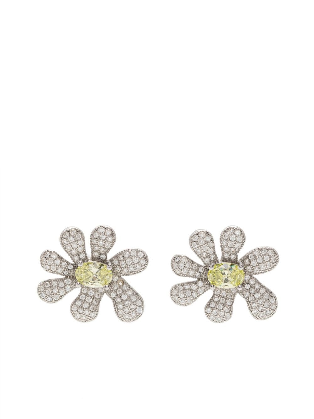 Collina Strada CRYSTAL PAVE SQUASHED BLOSSOM EARRING - Silver von Collina Strada