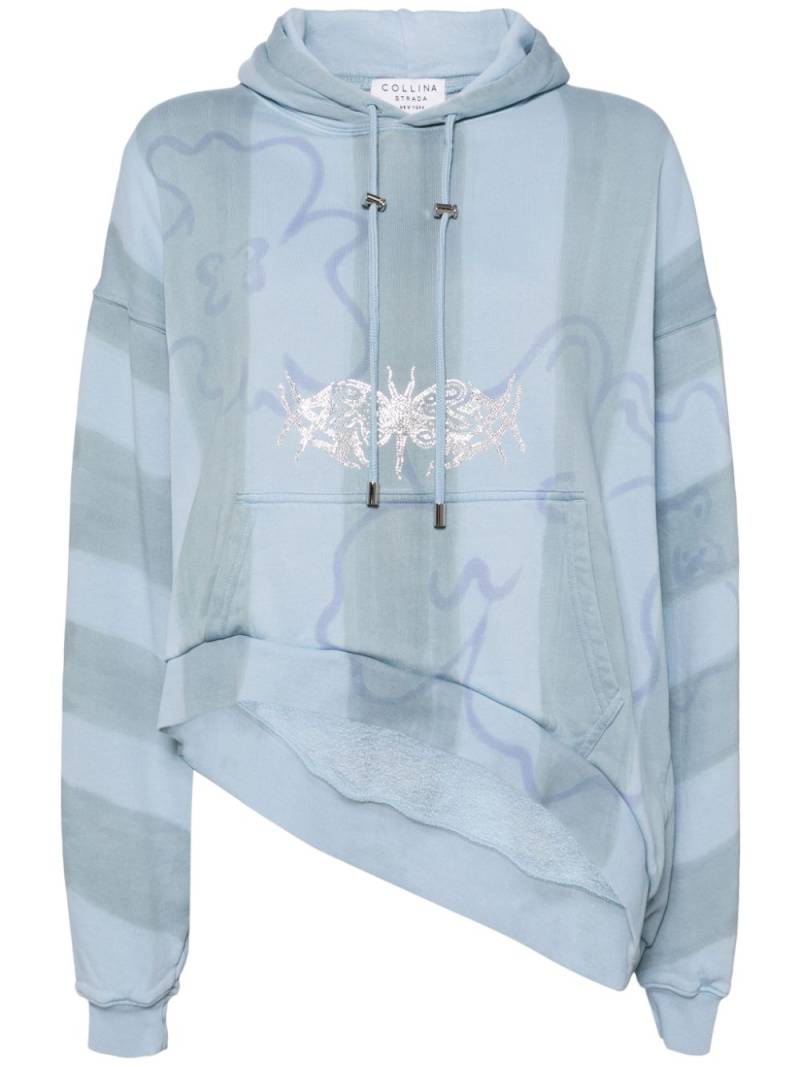 Collina Strada Flower Stripe hoodie - Blue von Collina Strada