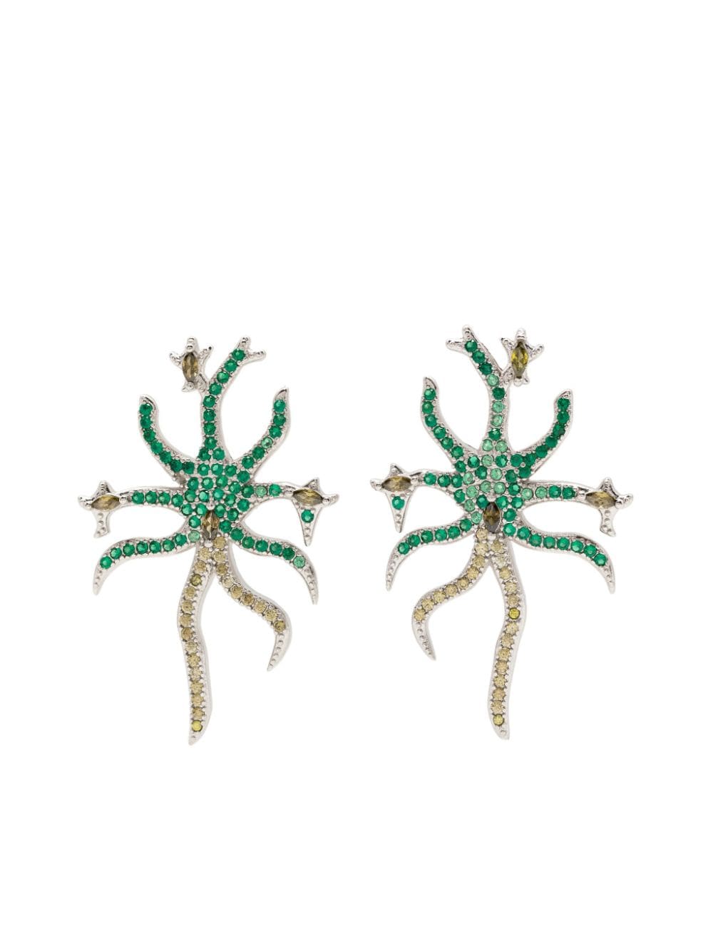 Collina Strada OLIVINE EMERALD ETOILE EARRING - Silver von Collina Strada