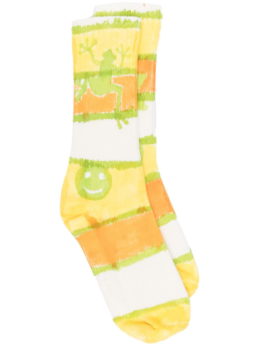 Collina Strada Teddy watercolour striped socks - Yellow von Collina Strada