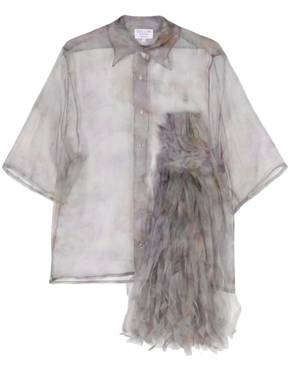 Collina Strada Veronika Molten Flowers organza shirt - Purple von Collina Strada