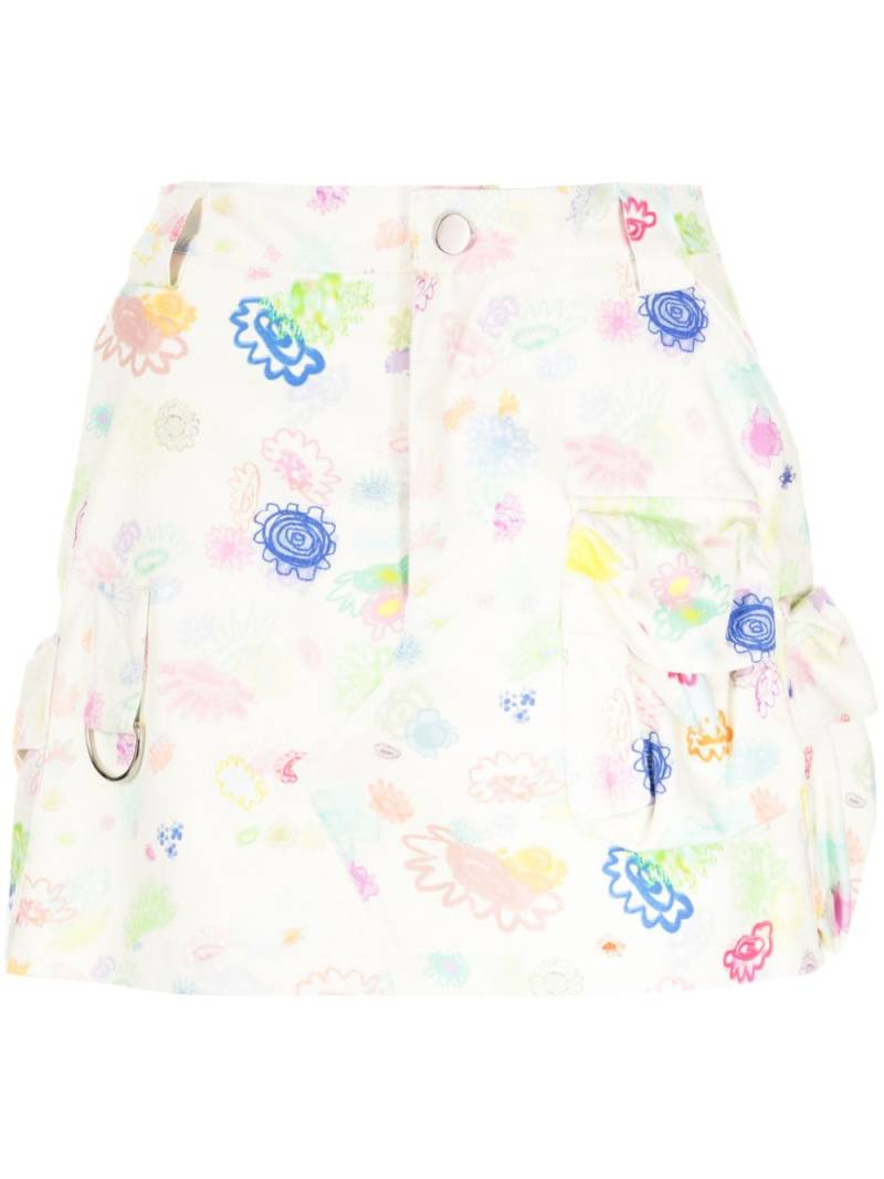 Collina Strada floral-print cotton miniskirt - Multicolour von Collina Strada