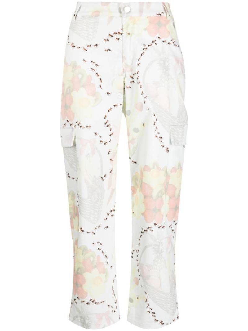 Collina Strada graphic-print cargo-pocket trousers - White von Collina Strada