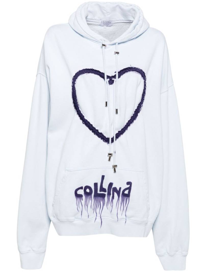 Collina Strada heart hoodie - Blue von Collina Strada