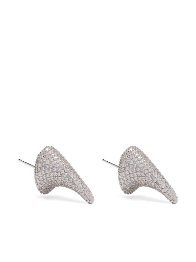 Collina Strada spike-shaped crystal earrings - Silver von Collina Strada