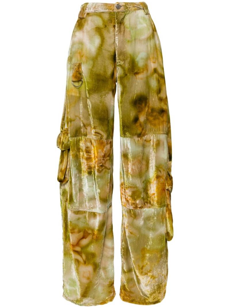 Collina Strada velvet cargo track pants - Yellow von Collina Strada