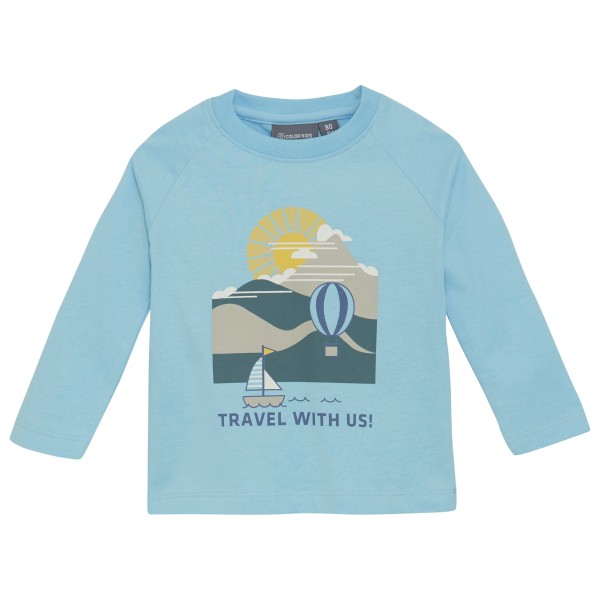 Color Kids - Baby T-Shirt with Chestprint L/S - Longsleeve Gr 104 blau von Color Kids