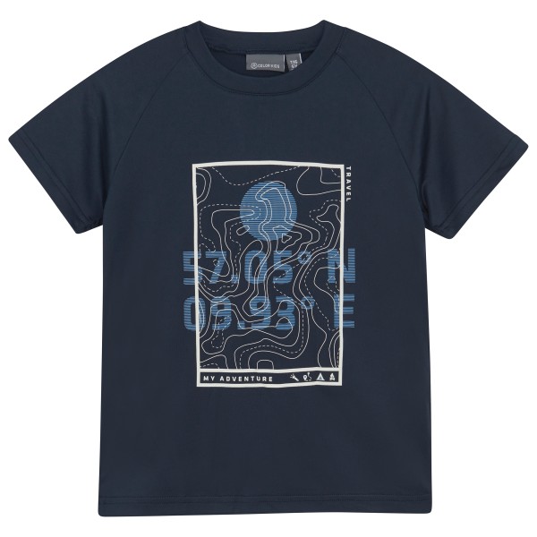 Color Kids - Kid's Boys T-Shirt with Print S/S - Funktionsshirt Gr 104 blau von Color Kids