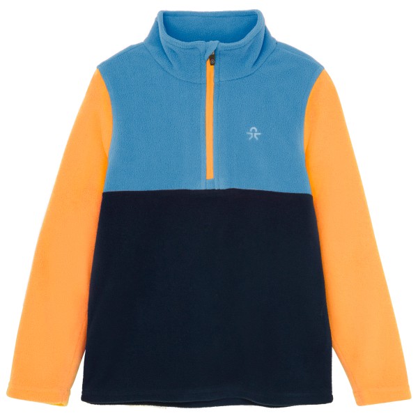 Color Kids - Kid's Fleece Pulli Colorblock - Fleecepullover Gr 110 blau von Color Kids