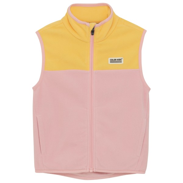 Color Kids - Kid's Fleece Waistcoat Colorblock - Fleecegilet Gr 140 rosa von Color Kids