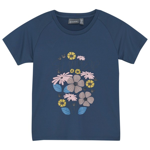 Color Kids - Kid's Girl T-Shirt with Print S/S - Funktionsshirt Gr 104 blau von Color Kids