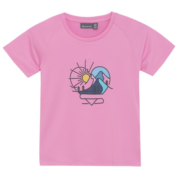 Color Kids - Kid's Girl T-Shirt with Print S/S - Funktionsshirt Gr 104 rosa von Color Kids