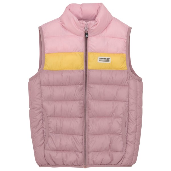 Color Kids - Kid's Waistcoat Quilted Colorblock - Kunstfasergilet Gr 116 rosa von Color Kids