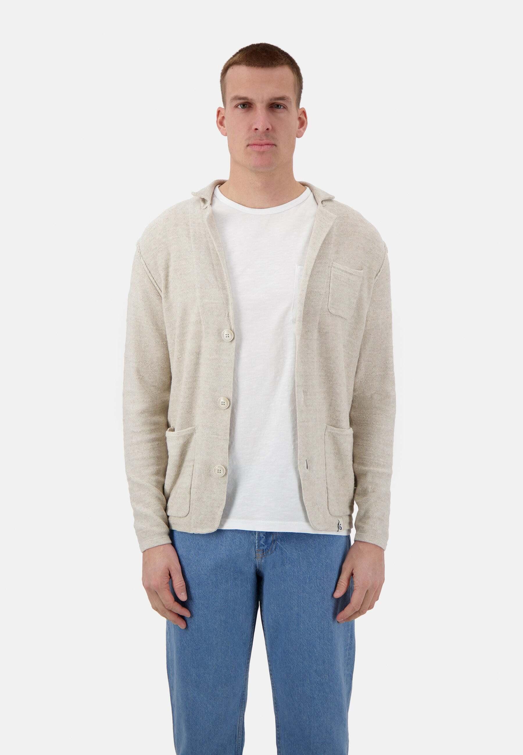 Blazer Slub Herren Beige M von Colours & Sons