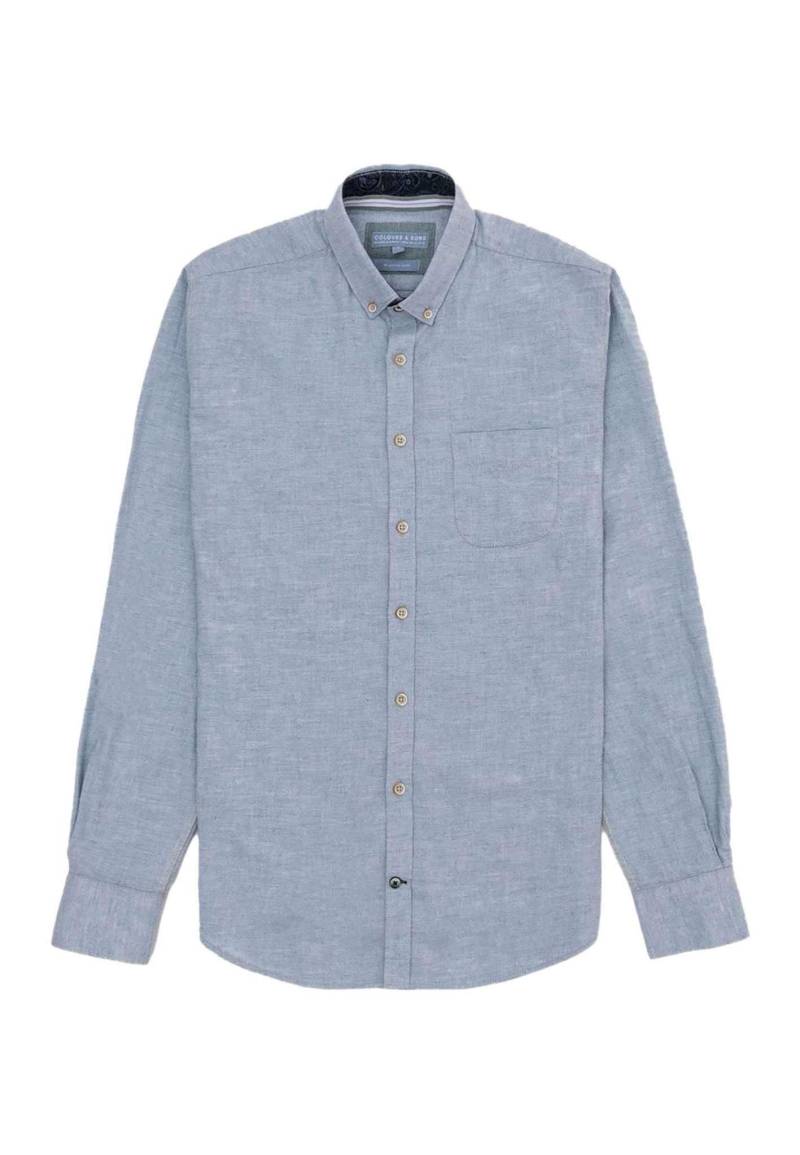 Hemd Twill Brushed Herren Hellblau XXL von Colours & Sons