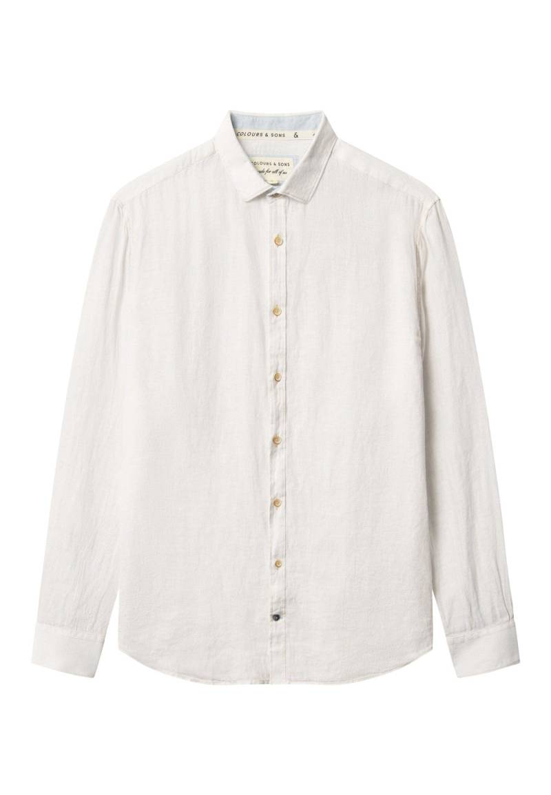 Hemden Linen Herren Weiss L von Colours & Sons