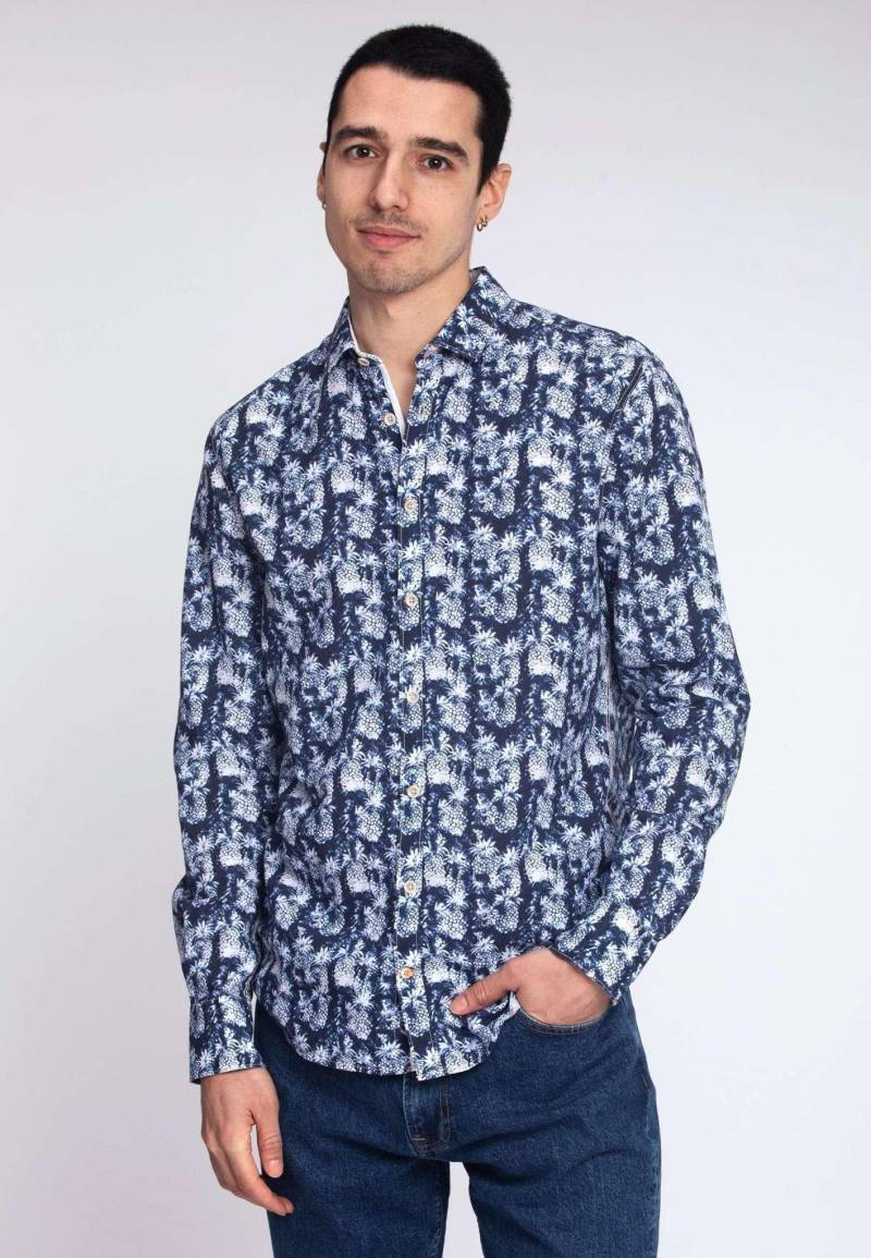 Hemden Shirt Blue Pineapples Print Herren Blau L von Colours & Sons