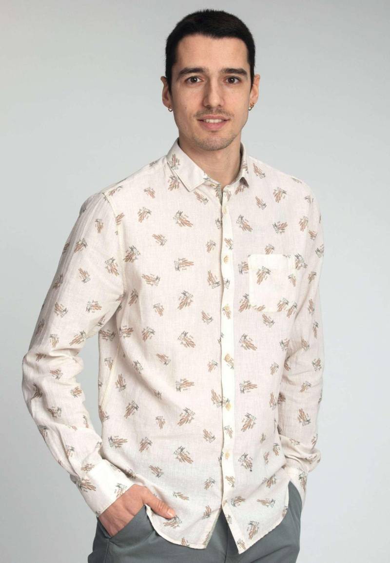 Hemden Shirt Cactus Print Herren Beige XL von Colours & Sons