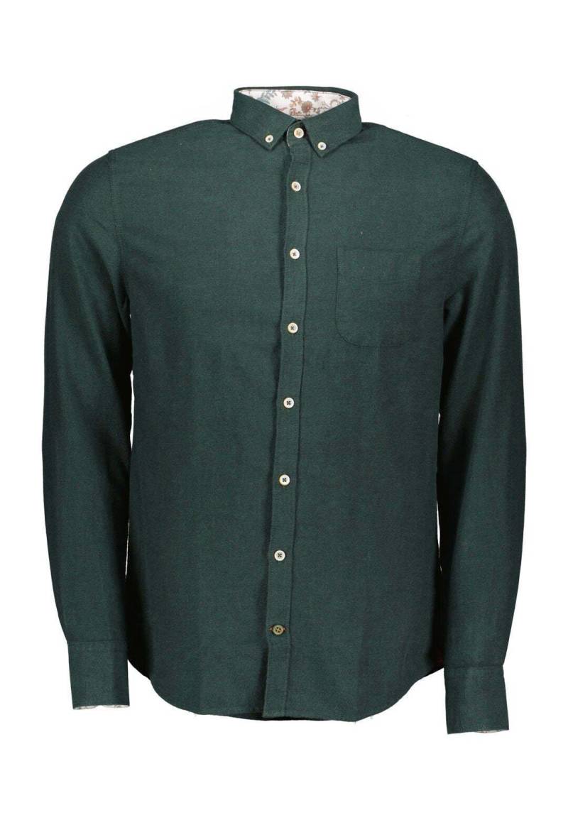 Hemden Shirt-brushed Twill Herren Grün L von Colours & Sons