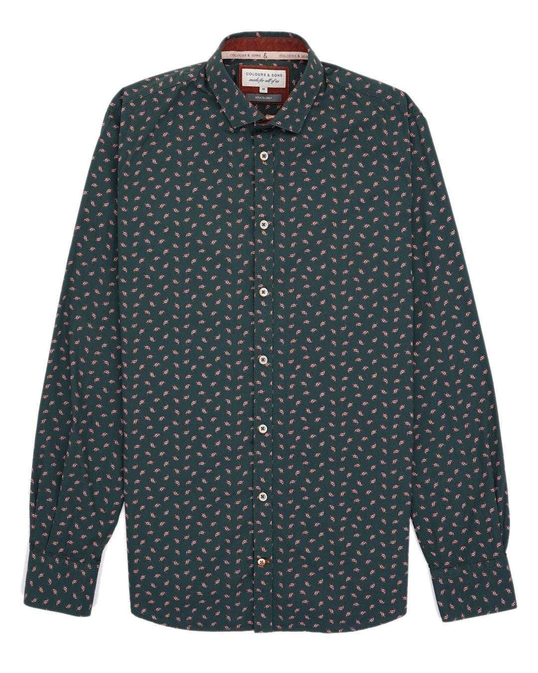 Hemden Shirt-paisley Print Herren Grün L von Colours & Sons