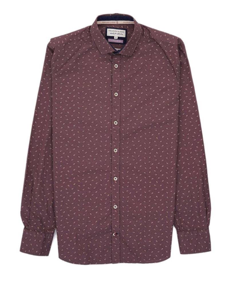 Hemden Shirt-paisley Print Herren Rot Bunt M von Colours & Sons