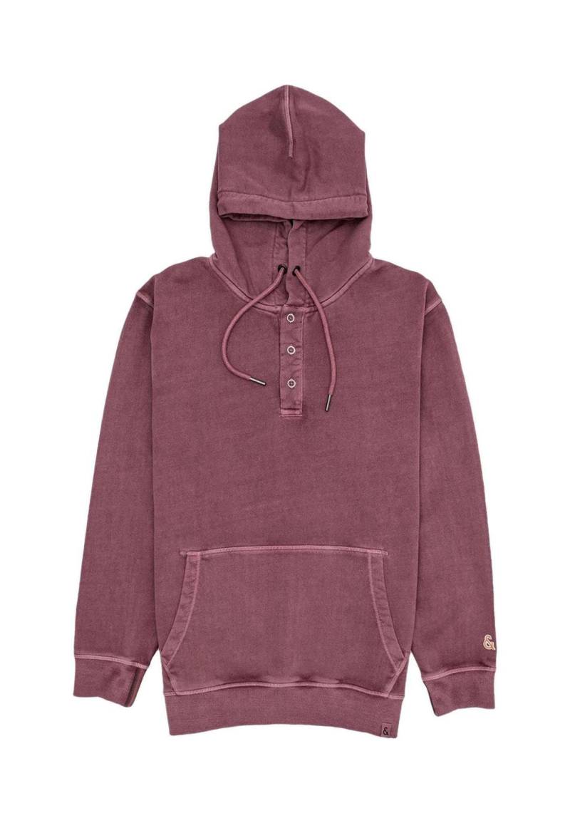 Kapuzenpullover Serafino Pigment Dyed Herren Rosa XL von Colours & Sons