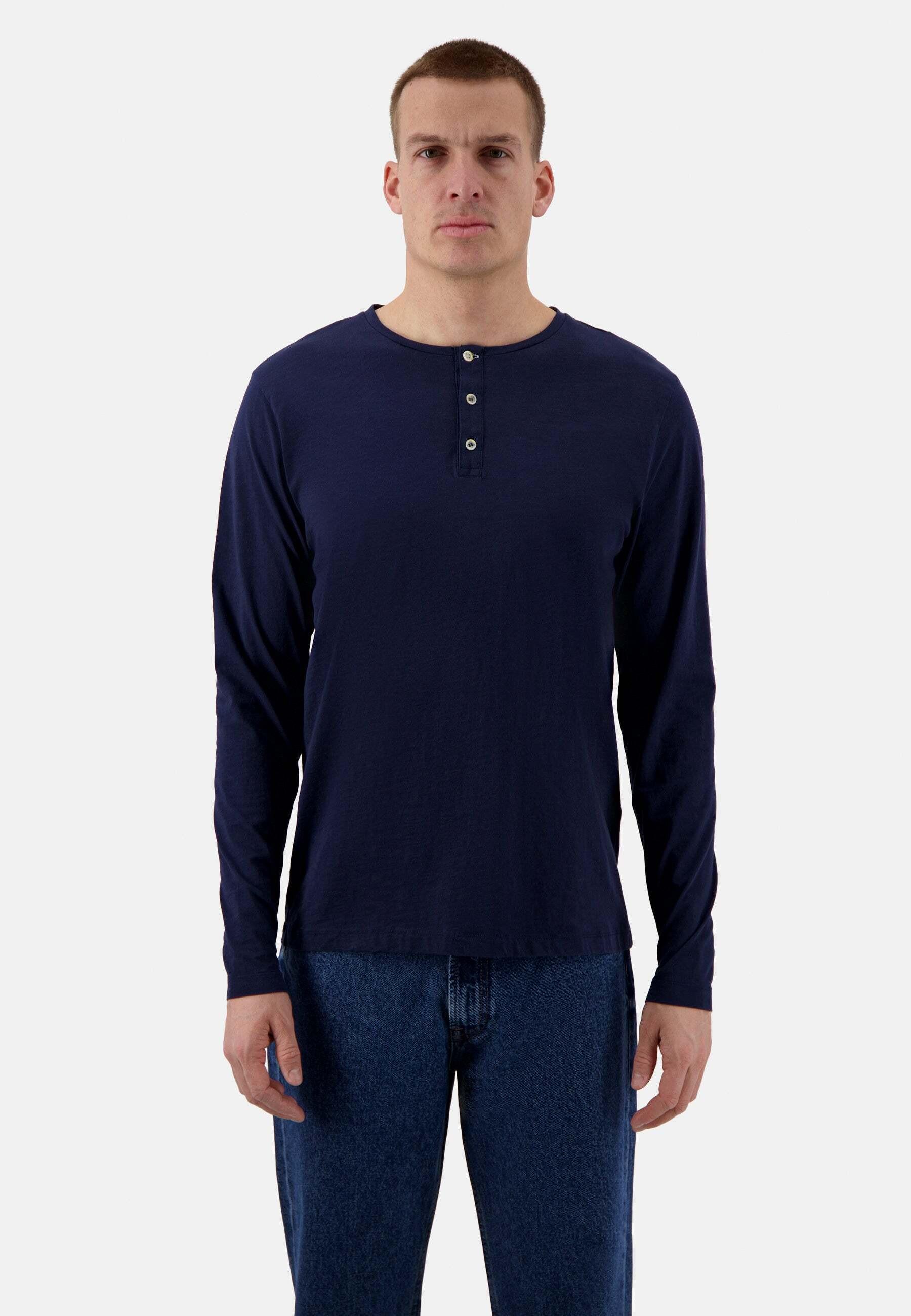 Colours & Sons - Langarmshirts Henley Slub, für Herren, Marine, Größe L von Colours & Sons