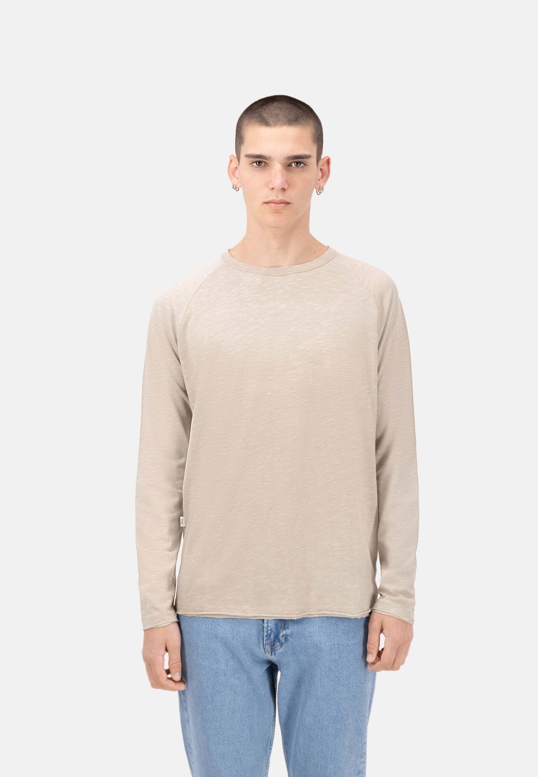 Langarmshirts Longsleeve - Slub Herren Beige S von Colours & Sons