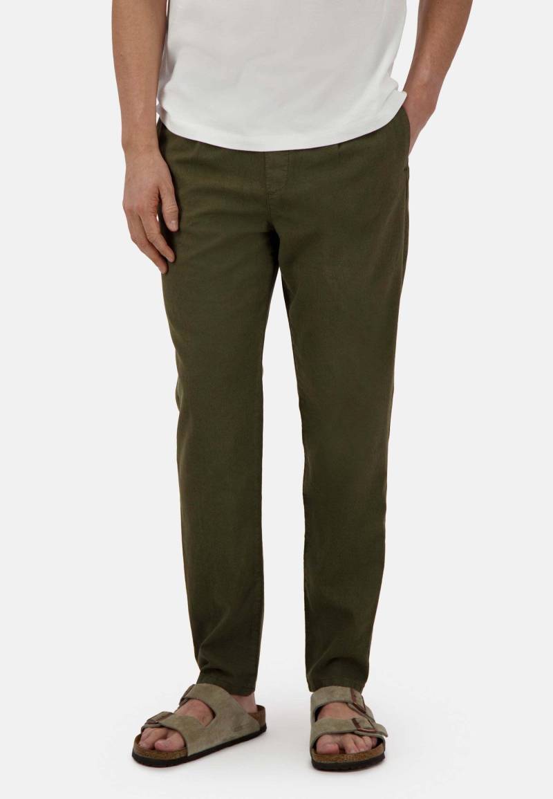 Leinenhose Cropped Linen Unisex Olivegrün W30 von Colours & Sons