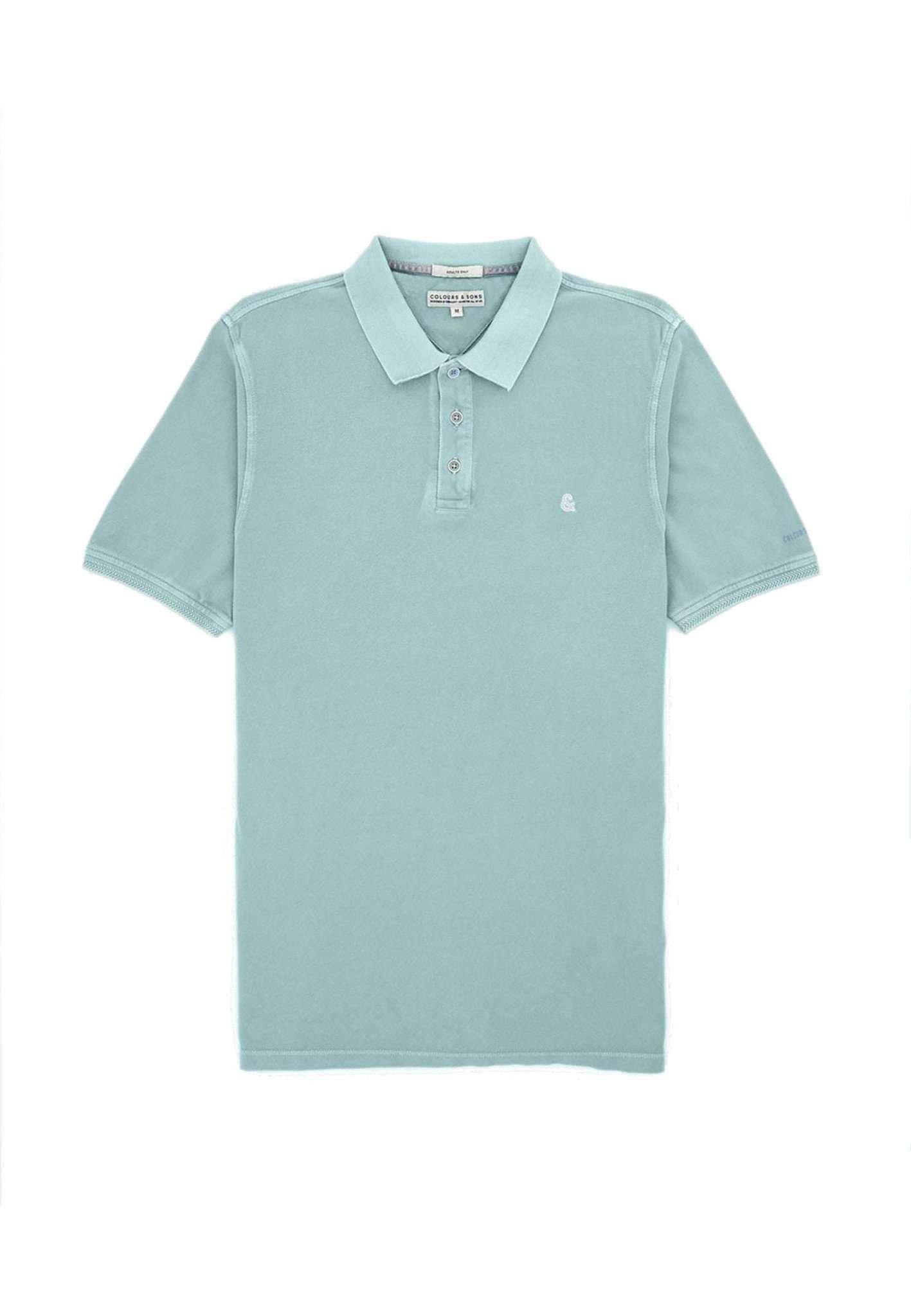 Polos Polo Washed Herren Grün M von Colours & Sons