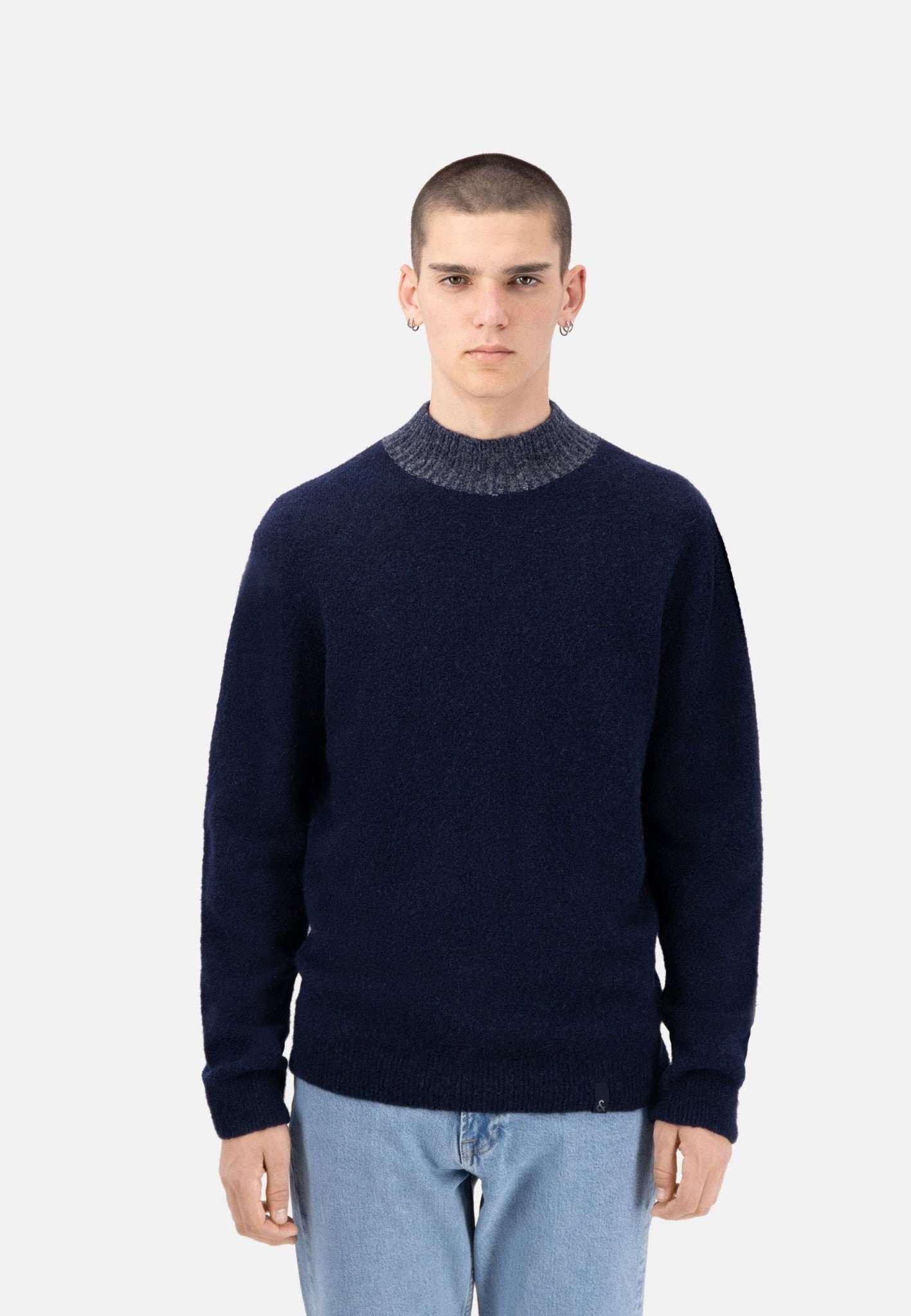 Pullover Roundneck-hairy Herren Marine M von Colours & Sons