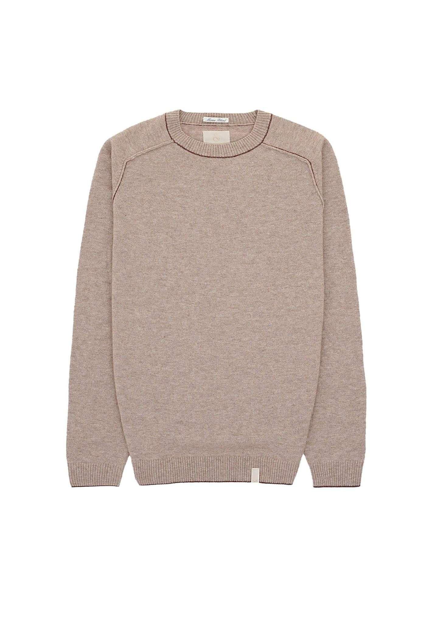 Pullover Roundneck-merino Blend Herren Beige S von Colours & Sons