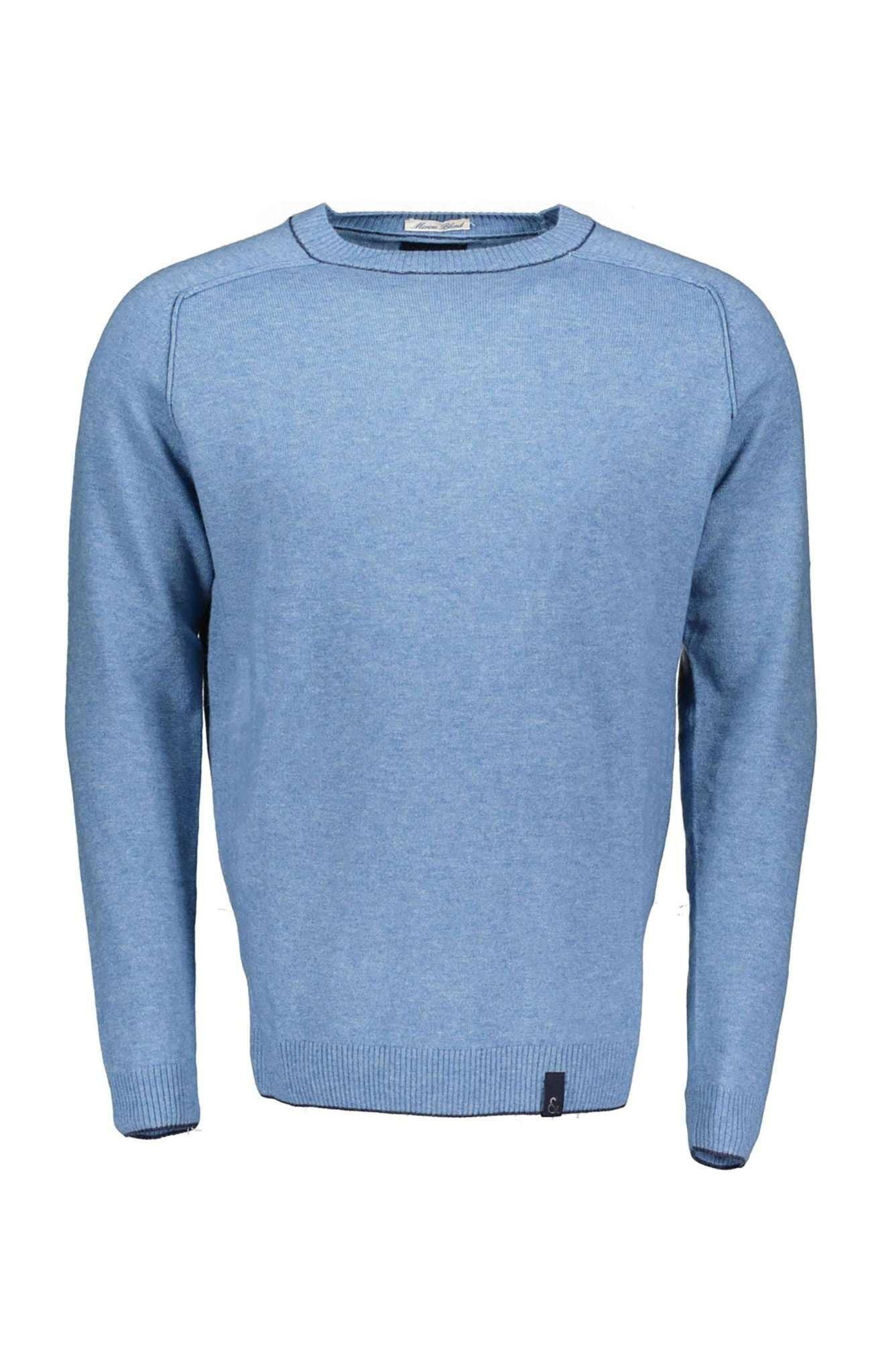 Colours & Sons - Pullover Roundneck-Merino Blend, für Herren, Blau, Größe M von Colours & Sons