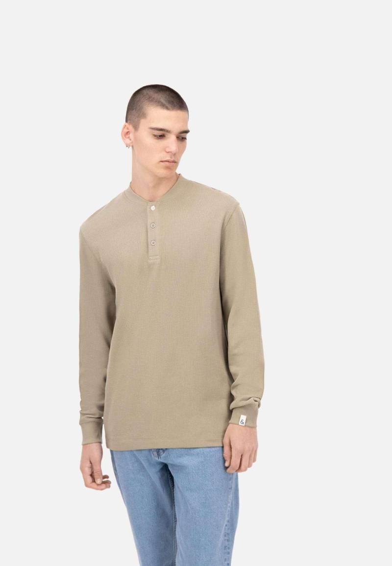 Sweatshirts Serafino-waffle Herren Olivegrün L von Colours & Sons