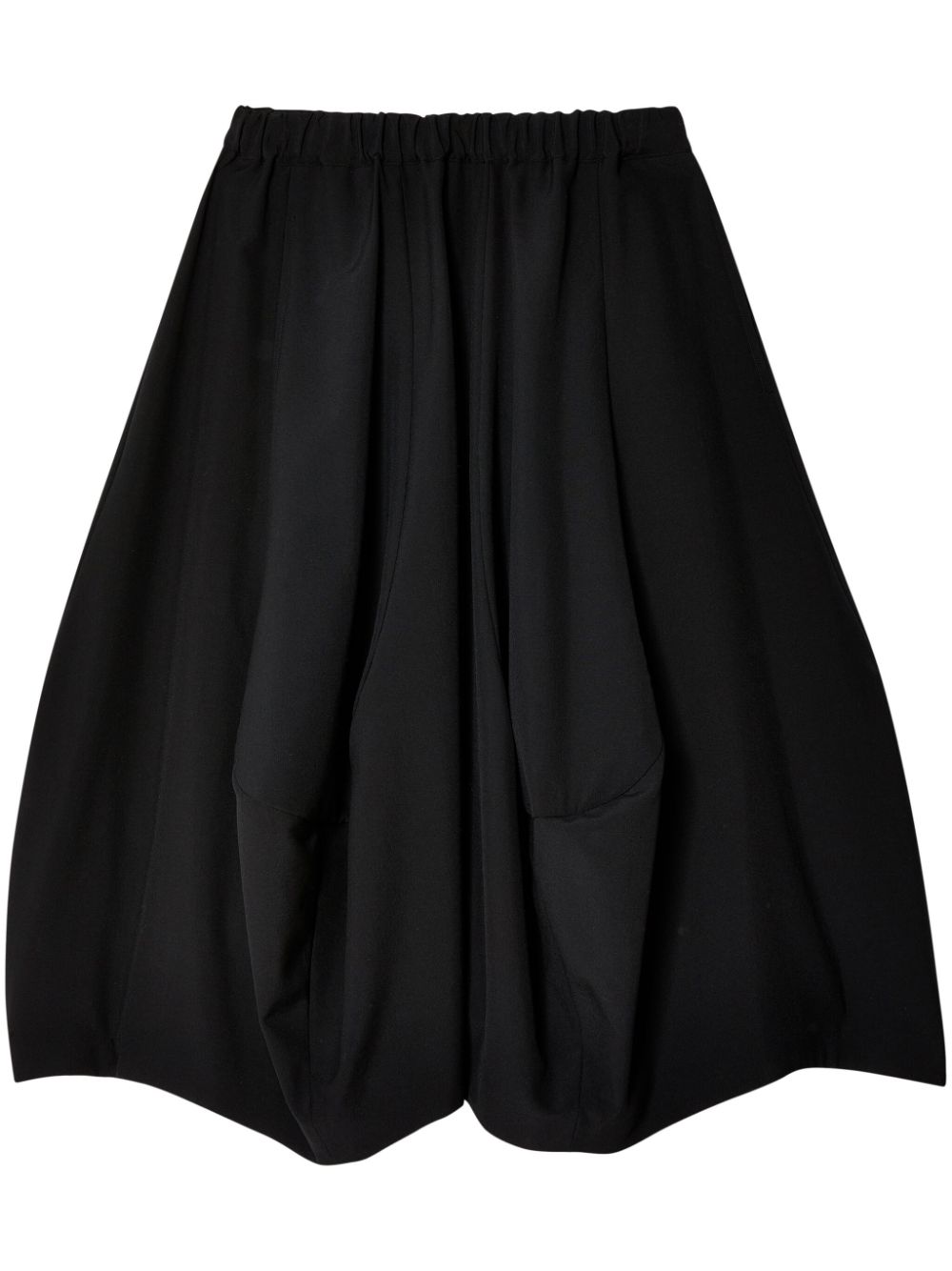 Comme Des Garçons Comme Des Garçons asymmetric flared wool midi skirt - Black von Comme Des Garçons Comme Des Garçons