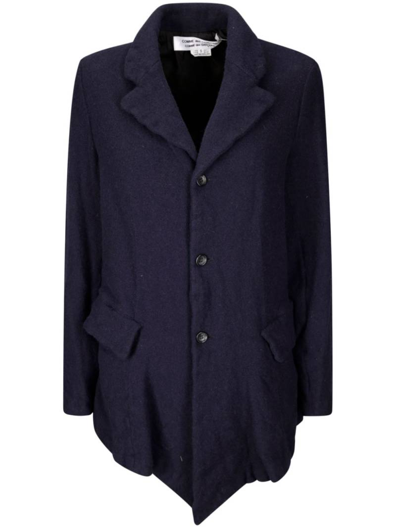 Comme Des Garçons Comme Des Garçons asymmetric-hem jacket - Blue von Comme Des Garçons Comme Des Garçons