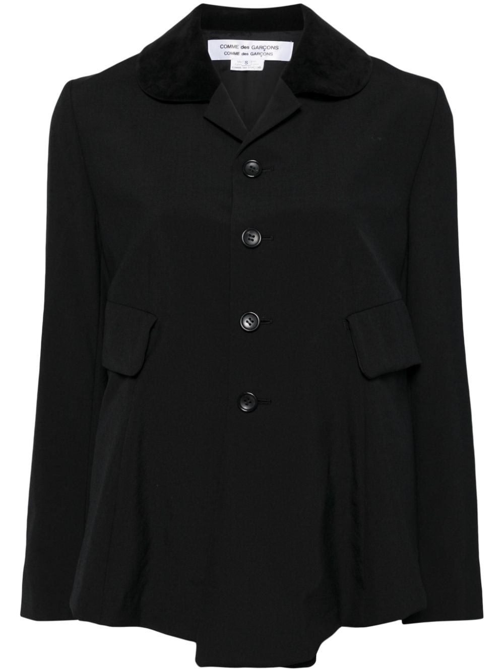 Comme Des Garçons Comme Des Garçons cotton-wool blend button-up blazer - Black