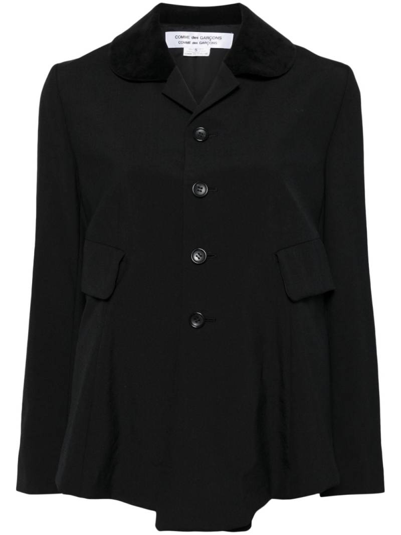 Comme Des Garçons Comme Des Garçons cotton-wool blend button-up blazer - Black von Comme Des Garçons Comme Des Garçons