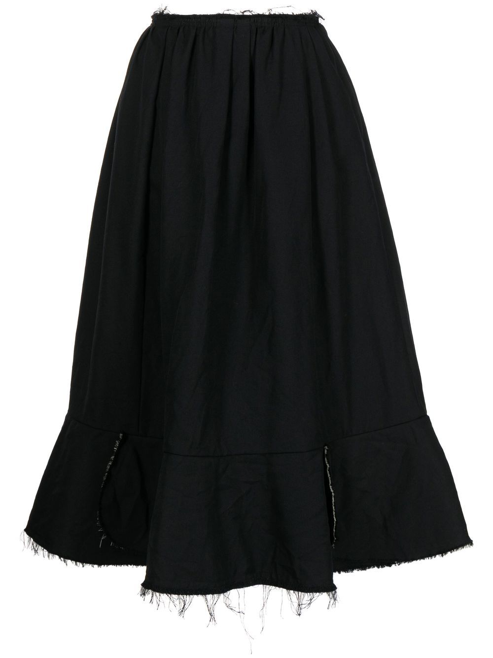 Comme Des Garçons Comme Des Garçons distressed flared midi skirt - Black von Comme Des Garçons Comme Des Garçons