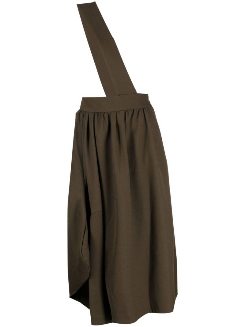 Comme Des Garçons Comme Des Garçons dungarees-style asymmetric midi dress - Green von Comme Des Garçons Comme Des Garçons