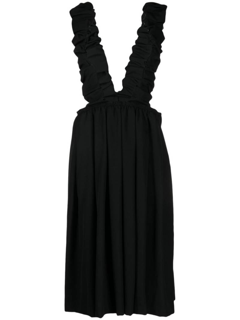 Comme Des Garçons Comme Des Garçons dungarees-style midi dress - Black von Comme Des Garçons Comme Des Garçons