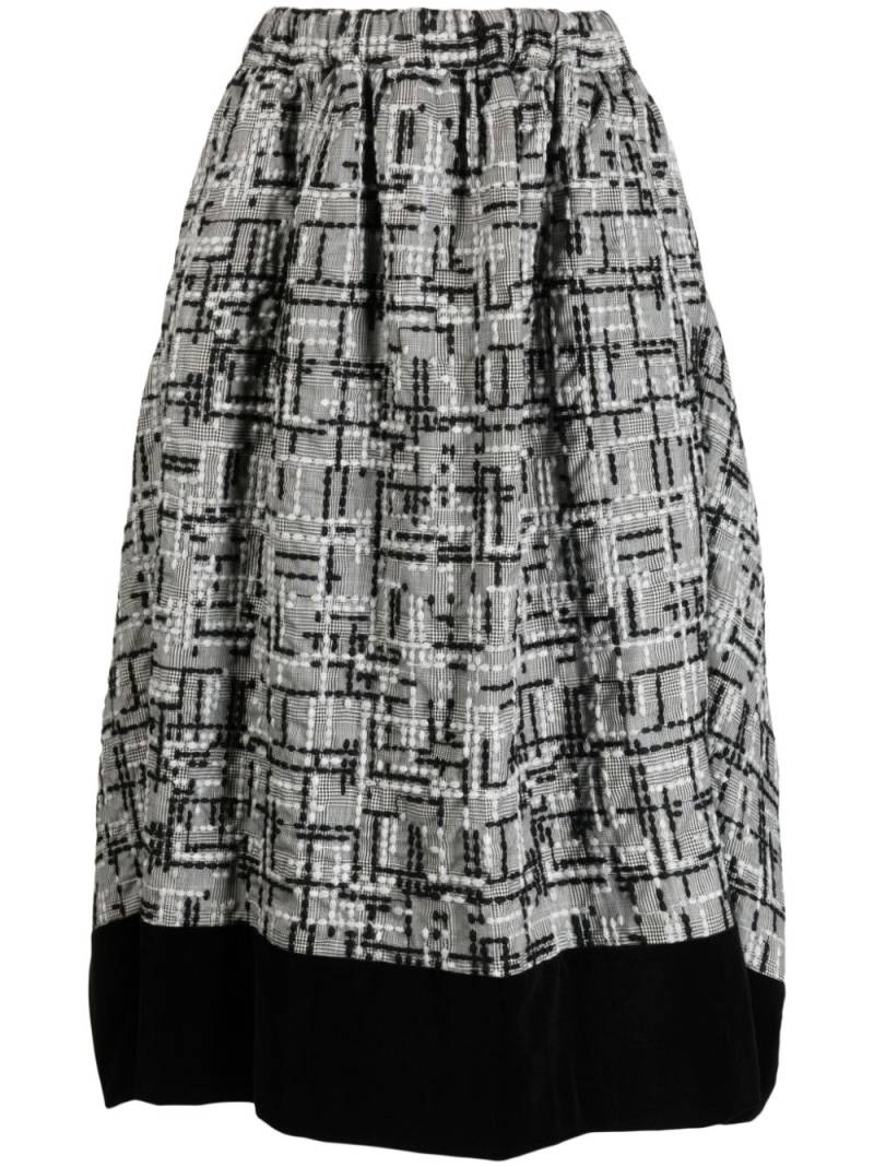 Comme Des Garçons Comme Des Garçons embroidered A-line midi skirt - Black von Comme Des Garçons Comme Des Garçons