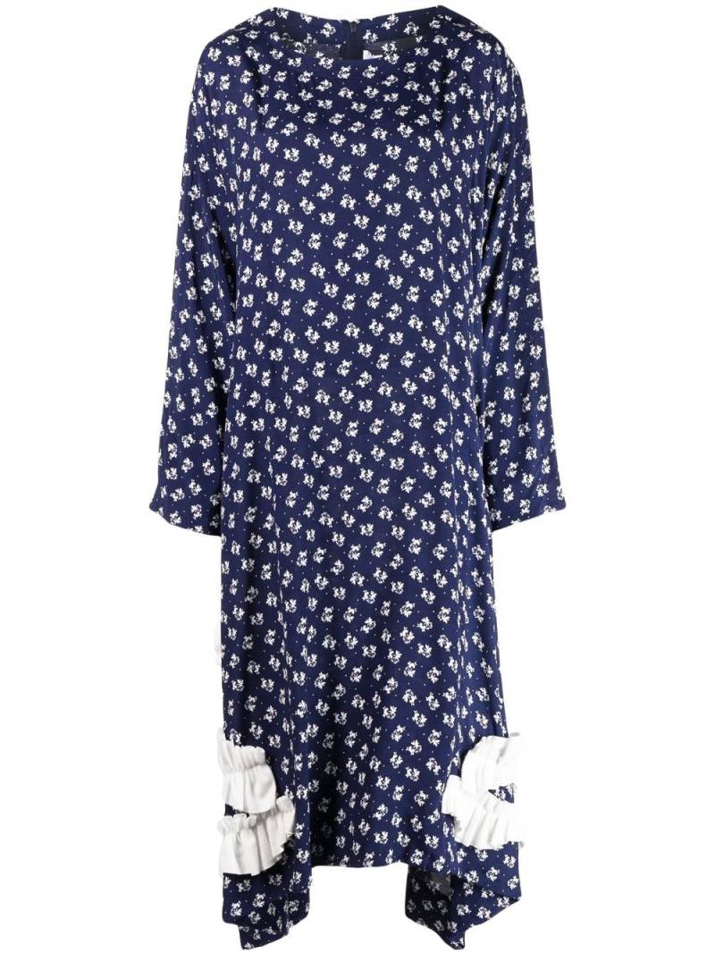 Comme Des Garçons Comme Des Garçons floral-print long-sleeve dress - Blue von Comme Des Garçons Comme Des Garçons