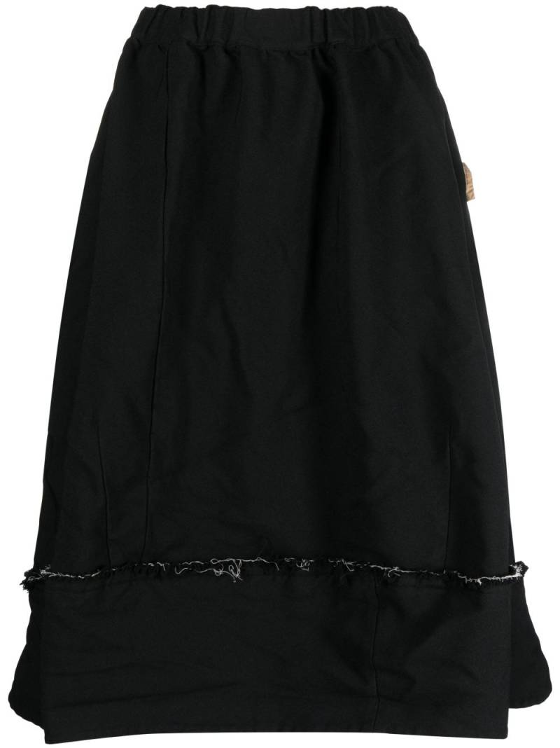 Comme Des Garçons Comme Des Garçons frayed-detailing full midi skirt - Black von Comme Des Garçons Comme Des Garçons