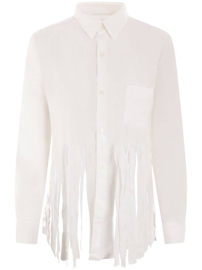 Comme Des Garçons Comme Des Garçons fringed long-sleeve shirt - White von Comme Des Garçons Comme Des Garçons