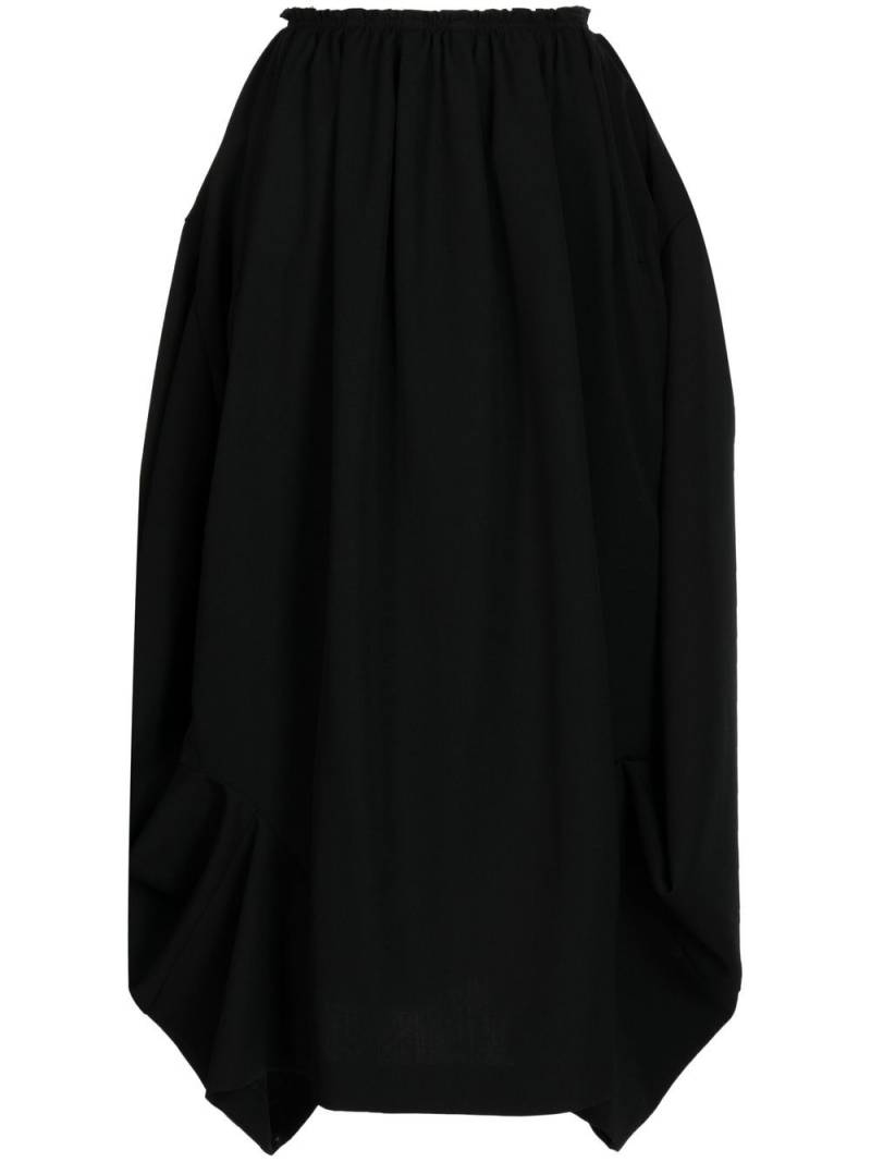 Comme Des Garçons Comme Des Garçons gathered asymmetric skirt - Black von Comme Des Garçons Comme Des Garçons